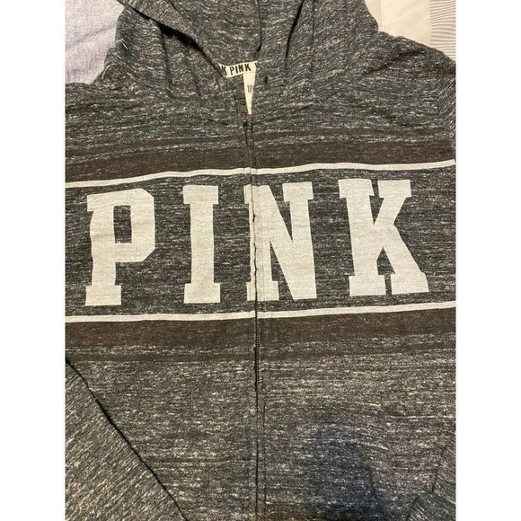 PINK VICTORIA SECRET - THIN FULL ZIP HOODIE - WOMENS - SMALL - PERFECT CONDITION - Picture 2 of 7